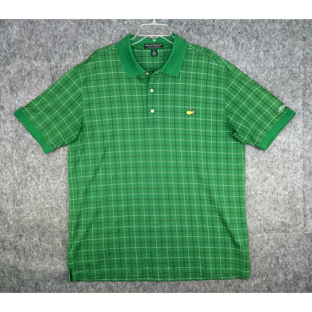 Vintage Masters Shirt Men's XL Green Plaid Polo 60's Two-Ply Golf